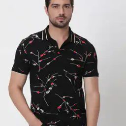 Men Floral Print Slim Fit Polo T-Shirt-image-29