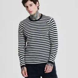 Men Slim Fit Striped Crew-Neck T-Shirt-image-61