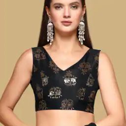 Women Embellished Back Open Blouse  -image-91