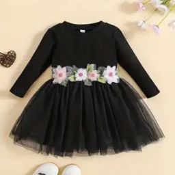 Girls Embroidery Fit & Flare Dress-image-33