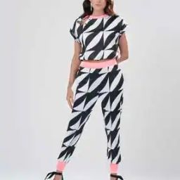 Abstract Print Pant-Suit Set-19
