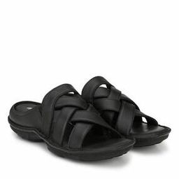 Strappy Leather Slip-On Sandals-image-1
