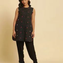 Women Checked Straight Tunic-image-44