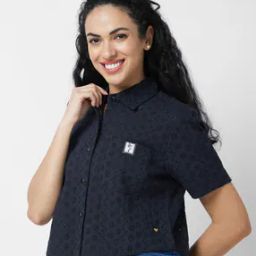 Women Schiffli Embroidered Boxy Fit Shirt-picture-47