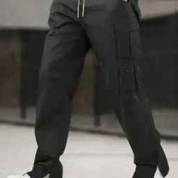 Men Relaxed Fit Cargo Pants with Drawstring Waist-image-89