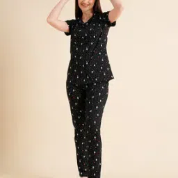 Heart Printed Shirt & Pyjamas Set-image-5