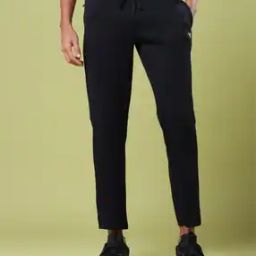 Men Mid-Rise Track Pants with Elasticated Drawstring Waist-1