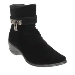 Ankle-Length Boots with Lock Charm-image-100