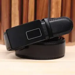 Men Leather Belt with Plaque Buckle Closure-image-35