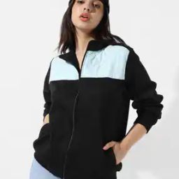 Colour-Block Jacket with Zip-Front-10
