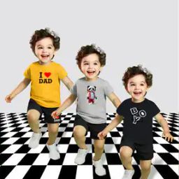 Boys Cotton Graphic Print Shorts and T-shirt Set-image-108