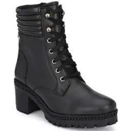 Textured Lace-Up Mid-Calf Length Boots-image-43