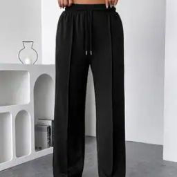 Women Straight Track Pants with Elasticated Drawstring-picture-15