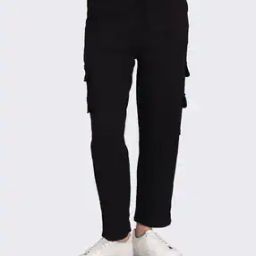 Women Textured Straight Fit Trousers-image-57