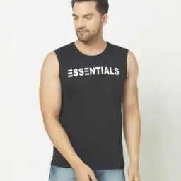 Typography Print Sleeveless Vest-image-45