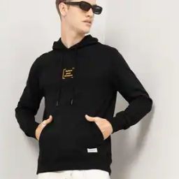 Men Typographic Print Slim FIt Hooded Sweatshirt-picture-17