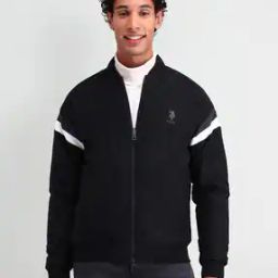 Men Regular Fit Zip Front Bomber Jacket-image-91
