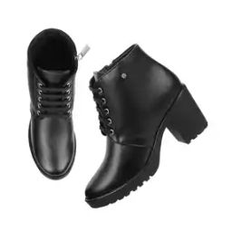 Lace-Up Ankle-Length Heeled Boots-picture-37