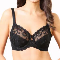 Plush Back No Slip Strap & Wired Embroidered Mesh Bra-image-8