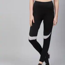 Ankle Length Leggings with Colourblock Detail-image-35