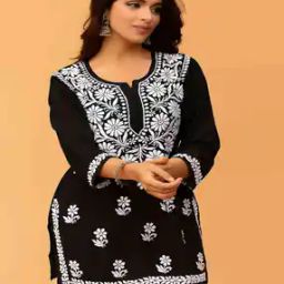 Round Neck Embroidery Straight Kurti-image-65