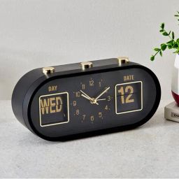 home centre Gloss Table Alarm Clock with Day & Date Display image 1