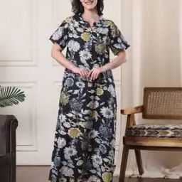 Women Floral Full Length Nighti-picture-33