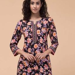 Women Floral Print Straight Kurti-image-92