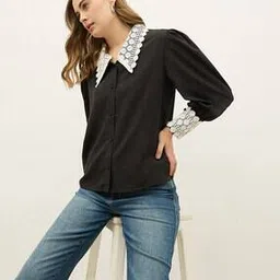styli Regular Fit Lace Spread Collar Shirt -picture-14