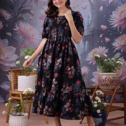 Women Floral Fit And Flare Dress-picture-50