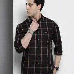 Checked Shirt with Patch Pocket-image-74