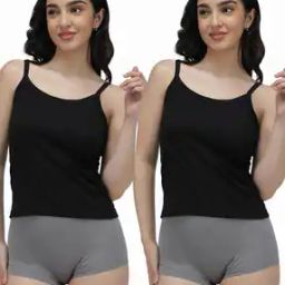 Women Cotton Camisole Pack of 2 -image-1