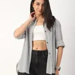 Women Striped Oversized Fit Shirt-image-46