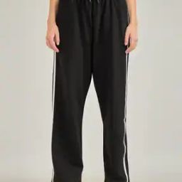  Women Elasticated Drawstring Waist Straight Track Pants-image-5