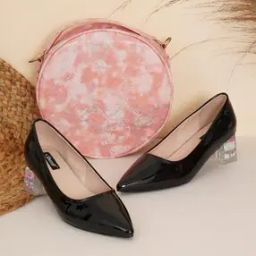 Women Pointed-Toe Chunky Heeled Shoes-9