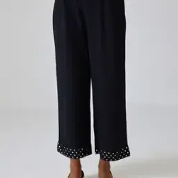 ancestry Women Straight Fit Flat-Front Trousers-picture-2