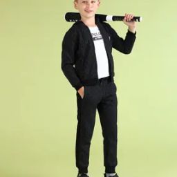 Boys Brand Print Cotton Joggers with Insert Pockets-picture-48