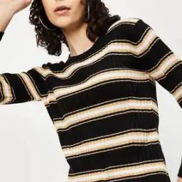 Women Pullover with Ribbed Hems-image-14