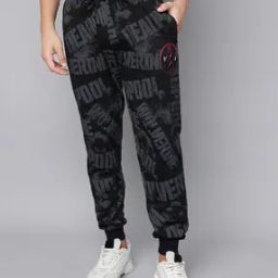 Men Deadpool Print Joggers with Drawstrings Waist-picture-3