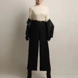 Women Panelled High-Rise Straight Fit Flat-Front Trousers-image-55