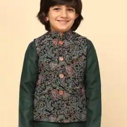 Printed Waistcoat with Welt Pockets-image-33