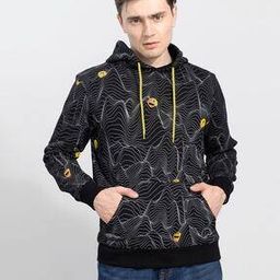 Graphic Print Hoodie with Kangaroo Pockets-image-79