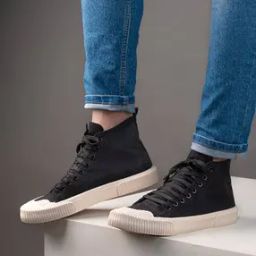 High-Top Canvas Lace-Up Sneakers-image-34