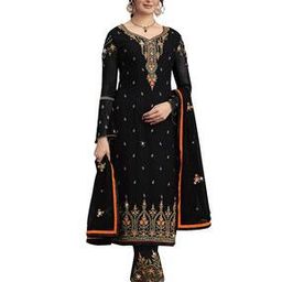 Embellished Semi-Stitched Straight Dress Material-image-3