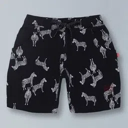 Giraffe Print Shorts with Elasticated Drawstring Waist-picture-45