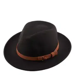 Men Belted Fedora Hat with Wide Brim-picture-52