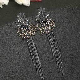 Crystal Studded Dangler Earrings-25