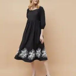 Women Floral Print A-Line Dress-image-84