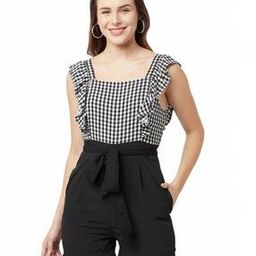Women Checked Playsuit with Insert Pockets-image-50