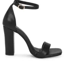 Women Round Toes Heeled Sandals with Buckle Closure-image-1